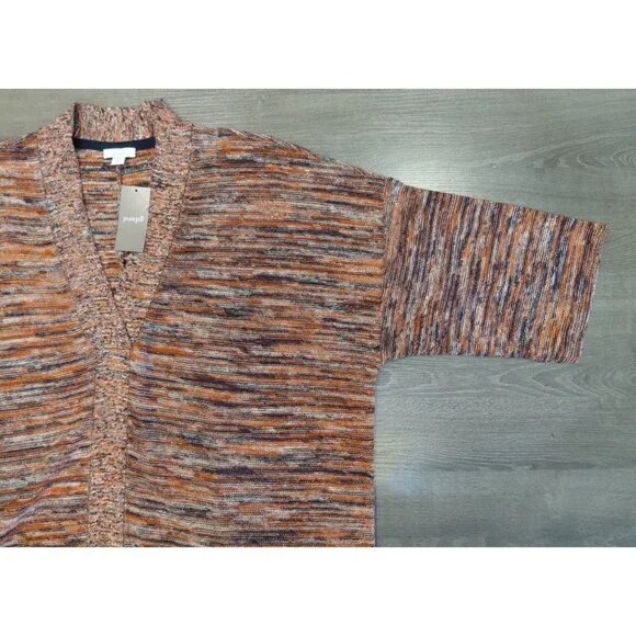 Pure Jill Space Dyed‎ Marled V-neck Pullover Compari Sweater Med Dolman Sleeve - Picture 3 of 9